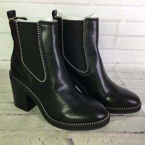 Circus by Sam Edelman Leather Studded Chunky Boots Booties Black Size 6